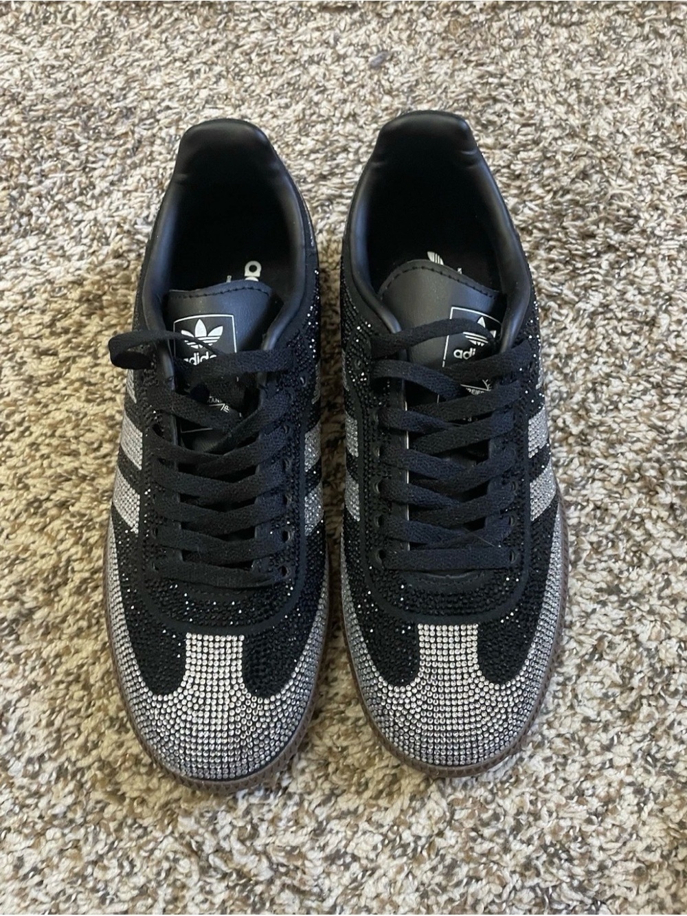 Adidas Samba OG Black Silver Rhinestones Sneakers 👟 - Picture 2 of 6